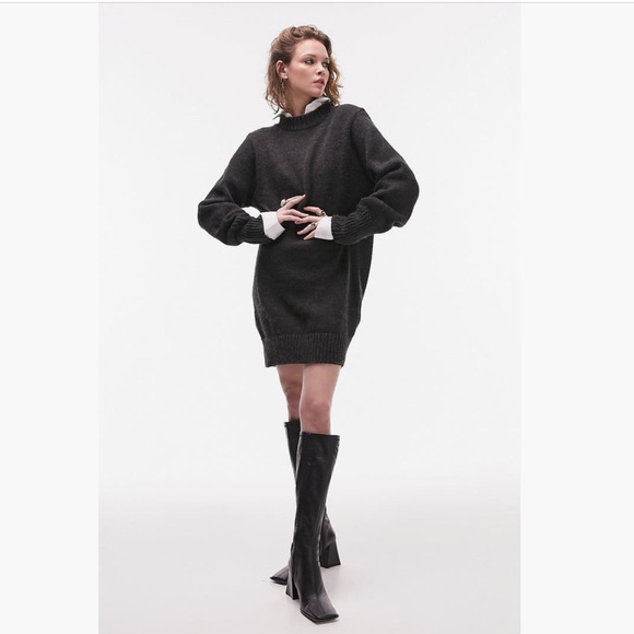 NWT Topshop collared sweater mini dress - Picture 1 of 4